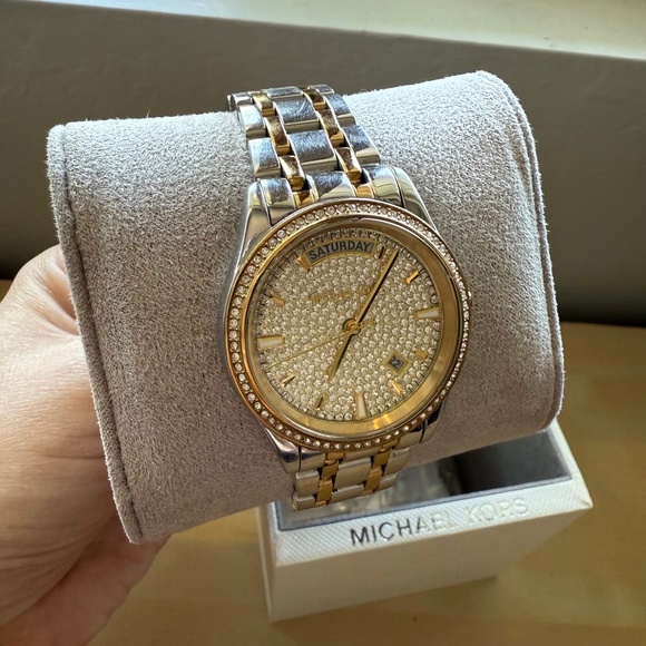 Michael Kors Kiley Pave Glitz Two-Tone  Watch - Picture 2 of 5